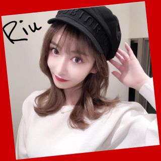 Rちゃん Riu キャスケット 黒 ブラック リウ カリちゃん - キャスケット