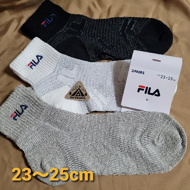 FILA(フィラ)の■新品 FILA フィラ ショート 3P 23～25cm レディースのレッグウェア(ソックス)の商品写真