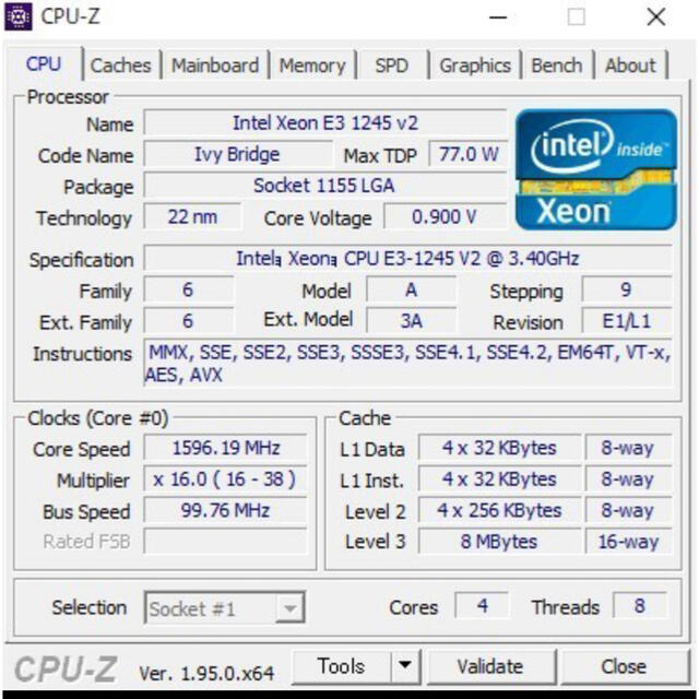 デスクトップpc 本体中古　Xeon(4コア8スレッド)
