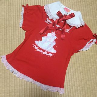 アンジェリックプリティー(Angelic Pretty)のアンジェリックプリティ　パフスリーブTシャツ　付け襟セット　カットソー(カットソー(半袖/袖なし))