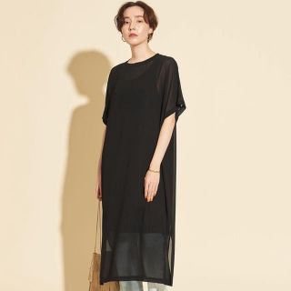 ビューティアンドユースユナイテッドアローズ(BEAUTY&YOUTH UNITED ARROWS)のBY∴ シフォンドルマンスリーブワンピース -ウォッシャブル-(ひざ丈ワンピース)