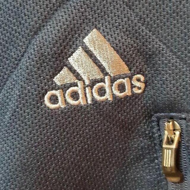 adidas アディダス　フルジップパーカー　XL　刺繍ロゴ　ネイビー