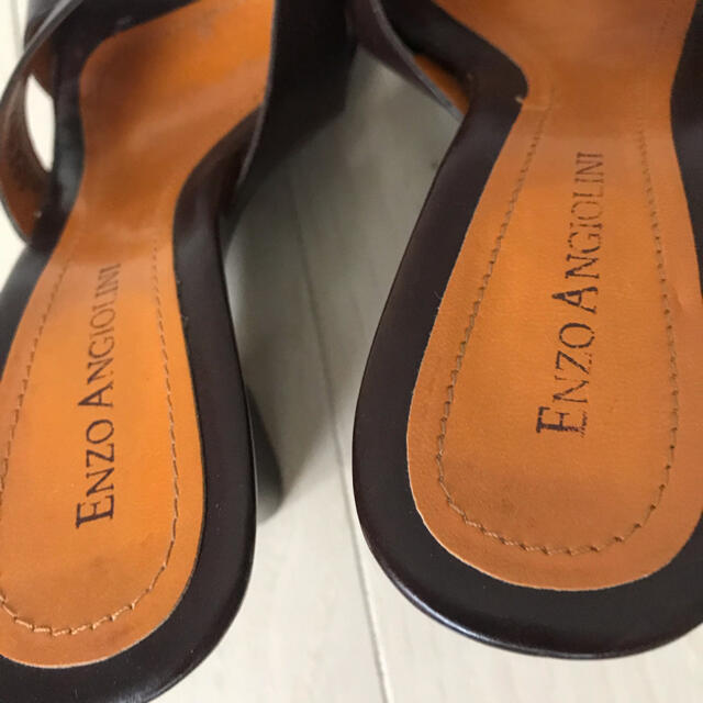Enzo Angiolini(エンゾーアンジョリーニ)のブラウン革ウェッジサンダルsize5M22.5cm レディースの靴/シューズ(サンダル)の商品写真