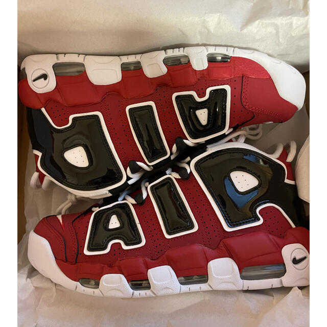 AIR MORE UPTEMPO BLACK AND VARSITY RED