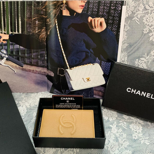 CHANEL 手帳カバー キャビアスキン ココマーク ベージュ - その他