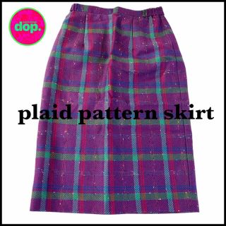 ▼ used purple checked skirt ▼(ひざ丈スカート)