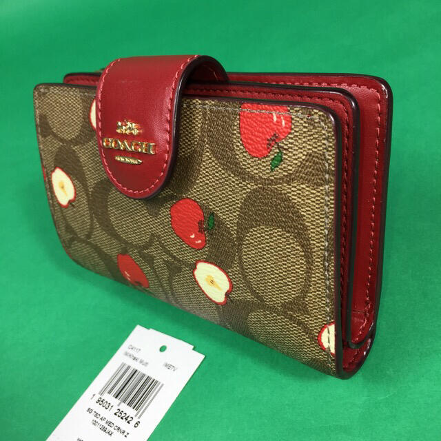 COACH シグネチャー アップル 二つ折り財布 C4117 りんご柄 新品