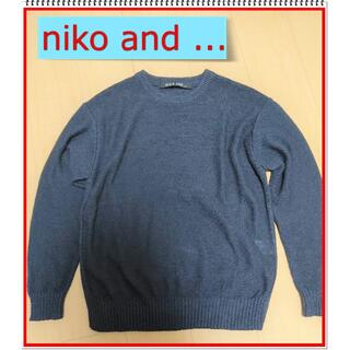ニコアンド(niko and...)のニコアンド　長袖　ニット　ネイビー　Lサイズ(ニット/セーター)