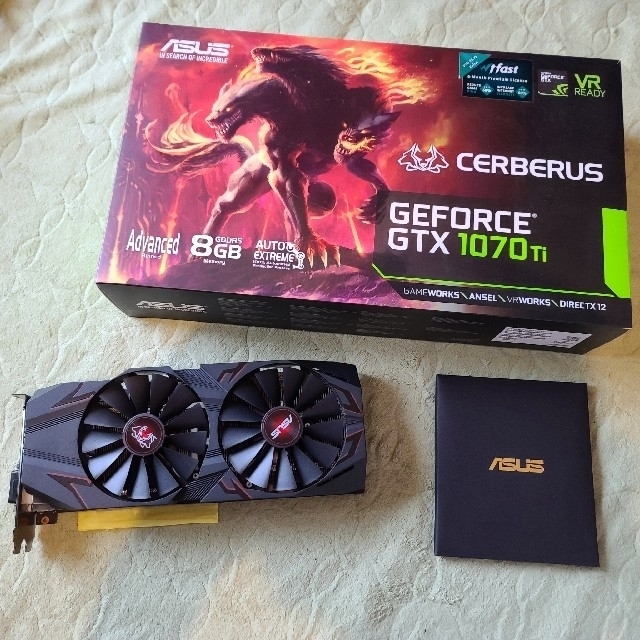 ASUS(エイスース)のASUS CERBERUS GTX 1070 Ti A8G スマホ/家電/カメラのPC/タブレット(PCパーツ)の商品写真