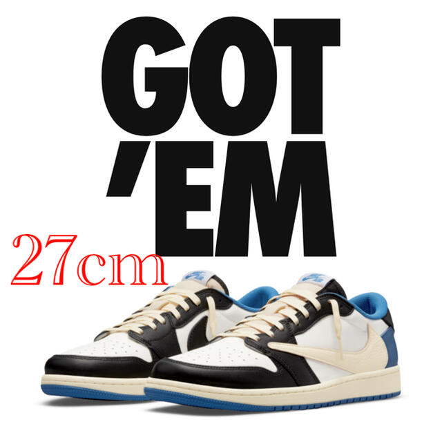 27cm JORDAN1  "TRAVIS SCOTT × FRAGMENT"