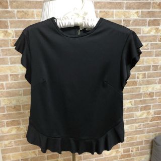 ザラ(ZARA)のZARA♡ブラックフリルトップス(Tシャツ(半袖/袖なし))