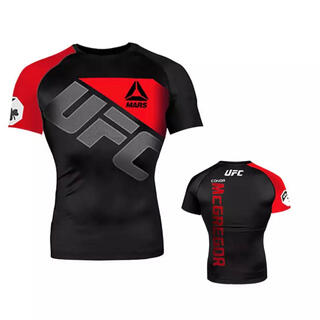 【超希少！】UFC コナー・マクレガー　コンプレッションTシャツ　黒　赤　S(Tシャツ/カットソー(半袖/袖なし))