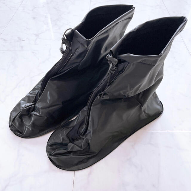値下げ レインシューズ 黒 26~28cmの方向け 靴カバー 雨の日 長靴 メンズの靴/シューズ(長靴/レインシューズ)の商品写真
