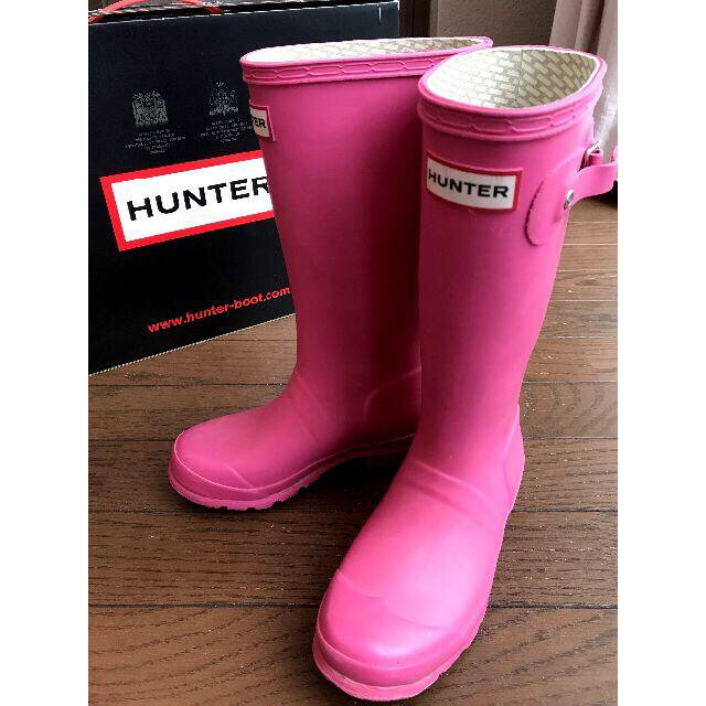 HUNTER(ハンター)の【中古品】HUNTER　レインブーツ　W23500　ピンク　19.5cm キッズ/ベビー/マタニティのキッズ靴/シューズ(15cm~)(長靴/レインシューズ)の商品写真