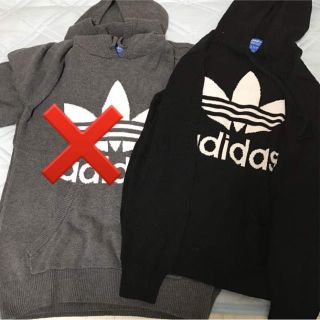 アディダス(adidas)のadidasオリジナルス ニットパーカー 黒(ニット/セーター)