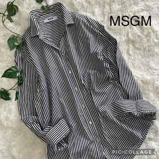 エムエスジイエム(MSGM)のMSGM ストライプビッグシルエットシャツ イタリア製 ブラウス(シャツ/ブラウス(長袖/七分))