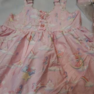 アンジェリックプリティー(Angelic Pretty)のアンジェリックプリティ初版新品スリーピー兎サロペットとバレッタとTシャツ3点(サロペット/オーバーオール)