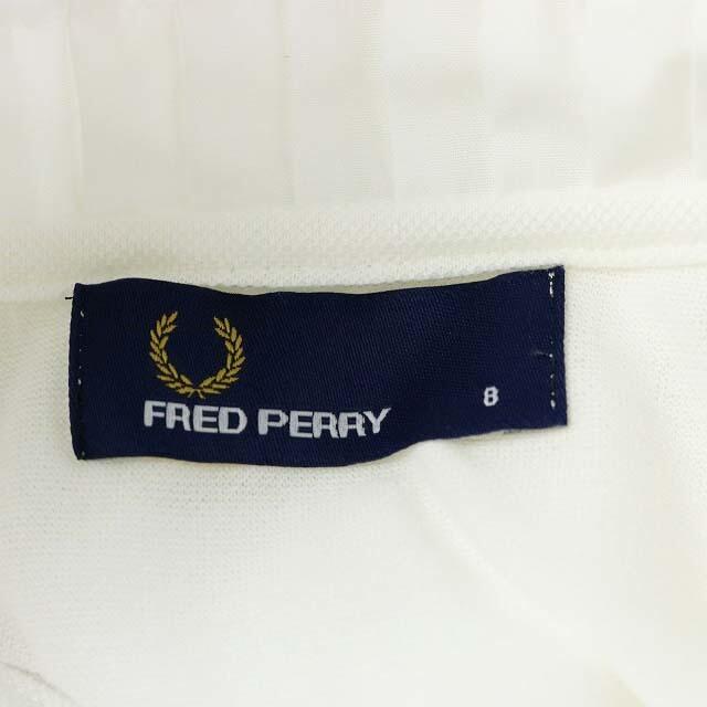 FRED PERRY(フレッドペリー)のフレッドペリー コットン プリーツカラー ポロシャツ マリン 半袖 8 S 白 レディースのトップス(ポロシャツ)の商品写真