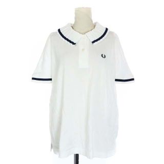 フレッドペリー(FRED PERRY)のフレッドペリー コットン プリーツカラー ポロシャツ マリン 半袖 8 S 白(ポロシャツ)