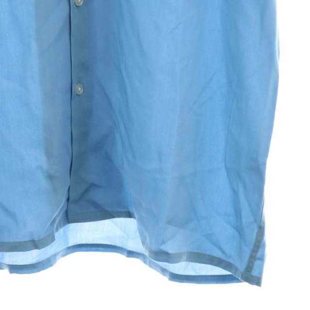 ワコマリア オープンカラーシャツ 半袖 L 水色 ライトブルー