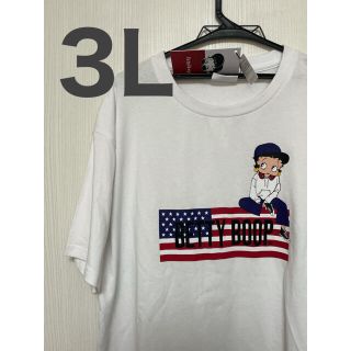 ベティ　3Ｌサイズ　ベティブープ　Ｔシャツ　ホワイト　国旗(Tシャツ/カットソー(半袖/袖なし))