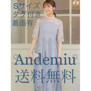 アンデミュウ(Andemiu)のレースＸプリーツドレス　ワンピース パーティードレス(ロングドレス)