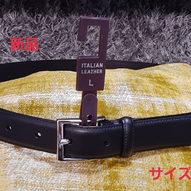 ユニクロ　イタリアンレザーベルト　黒色　サイズL メンズのファッション小物(ベルト)の商品写真