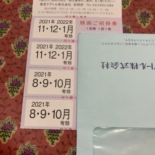 値下げ‼️  テアトル株主優待　映画招待券　4回分(その他)