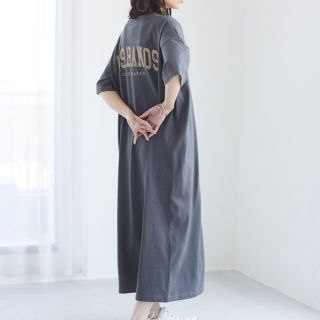 グリーンパークス(green parks)のmamepika様専用☆新品☆バックプリントTシャツワンピース(ロングワンピース/マキシワンピース)