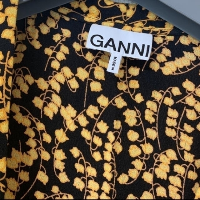 GANNI ガニー 19SS ラップワンピース 七分袖 ロング 花柄 36 S