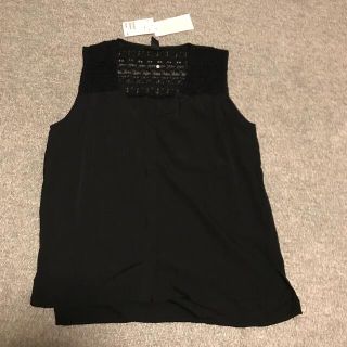 エイチアンドエム(H&M)の未使用　H＆Ｍ　黒ノースリーブ(シャツ/ブラウス(半袖/袖なし))