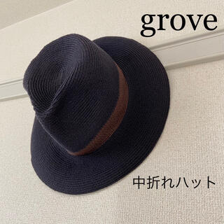 グローブ(grove)の【grove】ワールド ストローハット 麦わら帽子(麦わら帽子/ストローハット)