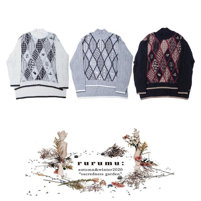 rurumu:  mix pattern knit pullover