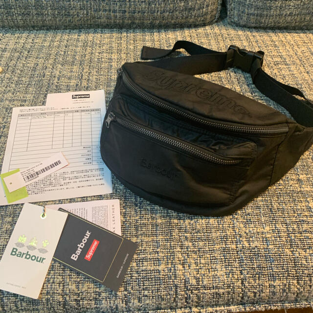 Supreme Barbour Waxed Cotton Waist Bag