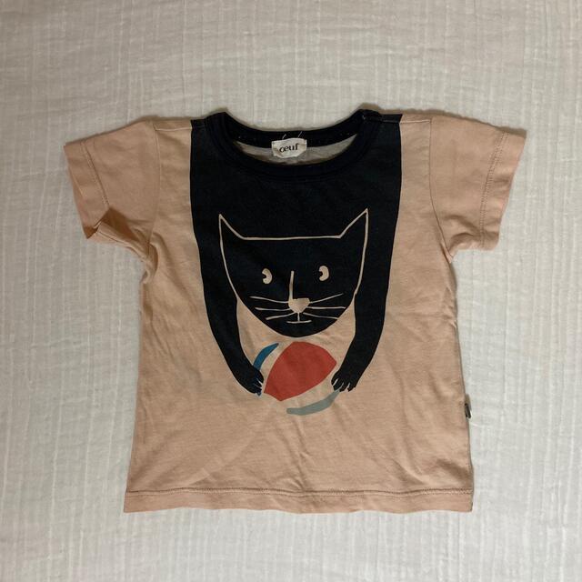 oeuf ネコ Tシャツ ピンク キッズ/ベビー/マタニティのキッズ服女の子用(90cm~)(Tシャツ/カットソー)の商品写真