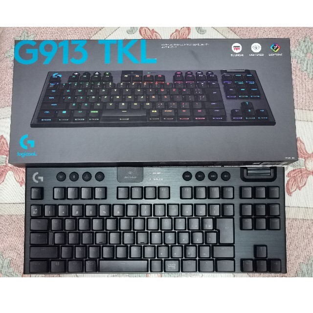 【完品】ロジクールG913-TKL-LNBK テンキーレス リニア 赤軸