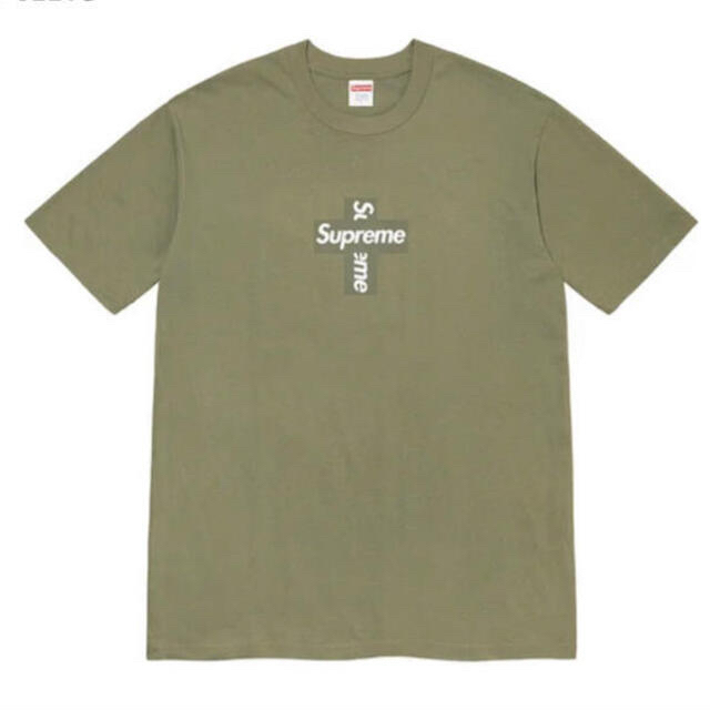 Supreme Cross Box Logo Tee Light Oliveメンズ