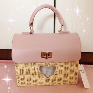 ハニーサロン(Honey Salon)の☆ハニーサロンhoney salon☆ハートくり抜き☆ラタンカゴバッグ☆新品(かごバッグ/ストローバッグ)