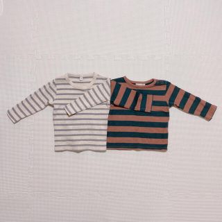 ムジルシリョウヒン(MUJI (無印良品))のボーダー長袖　2枚セット(Ｔシャツ)