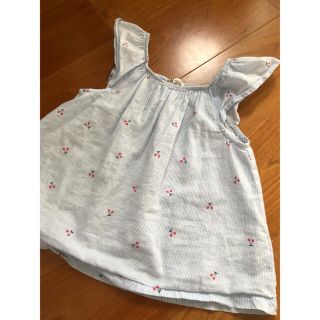 エイチアンドエム(H&M)のブルーストライプ★トップス★サイズ116(Tシャツ/カットソー)