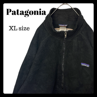 パタゴニア(patagonia)のビンテージ パタゴニア フリース ハーフジップ 企業 ブラック 黒 USA古着(ニット/セーター)