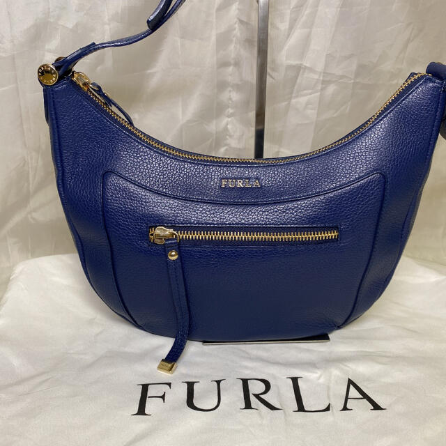 美品⭐️FURLA フルラ　クロコダイル型押し　ショルダーバッグ　ハンドバッグ