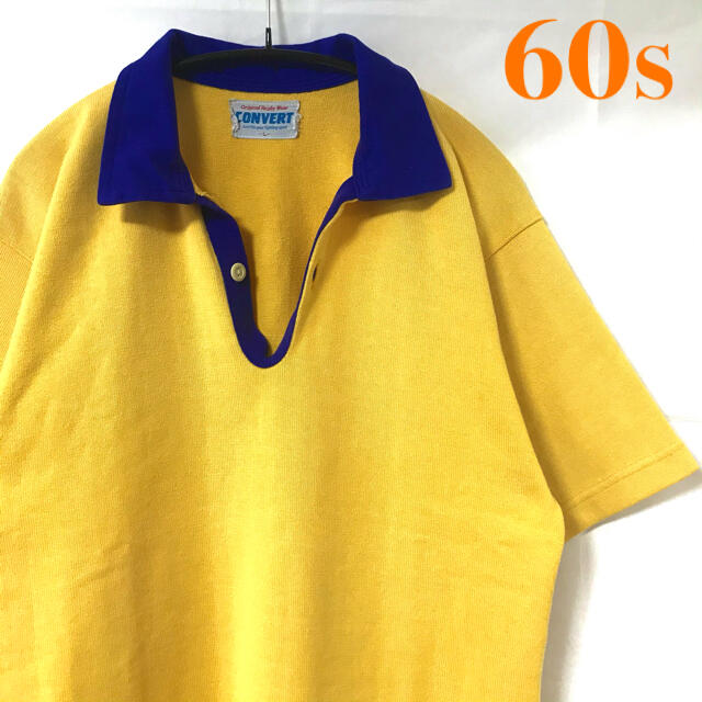 60s ヴィンテージ　ビンテージ　　レトロ　バイカラー　ポロシャツ　半袖