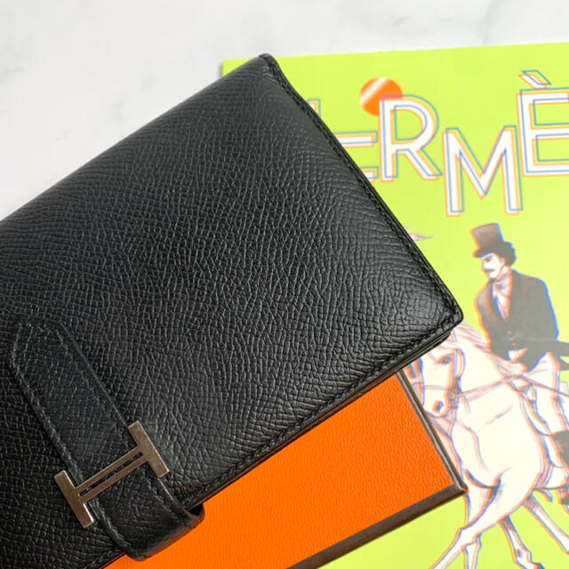 HERMES エルメス 美品 ベアンスフレ ヴォー エプソン 長財布 マチあり