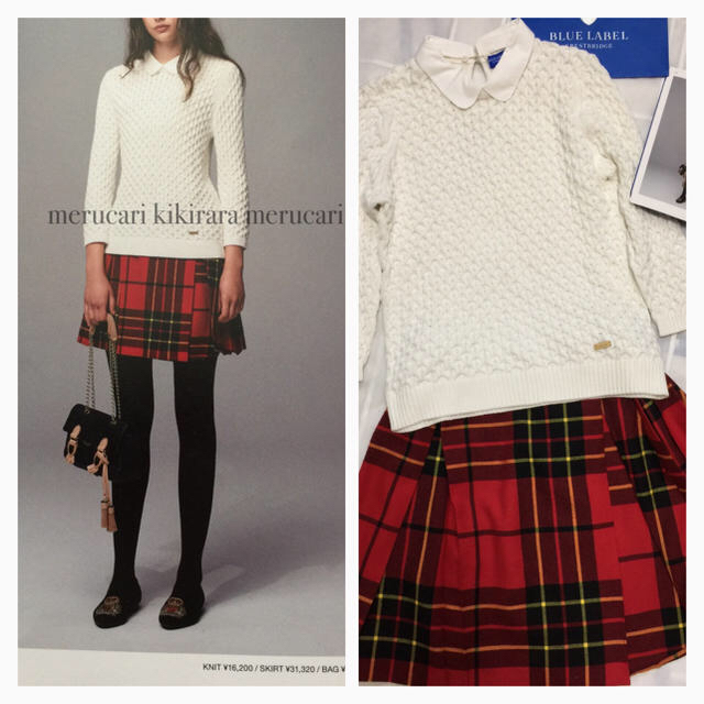 BURBERRY(バーバリー)の美品 ブルーレーベル クレストブリッジ トップス スカート セット バーバリー レディースのスカート(ミニスカート)の商品写真