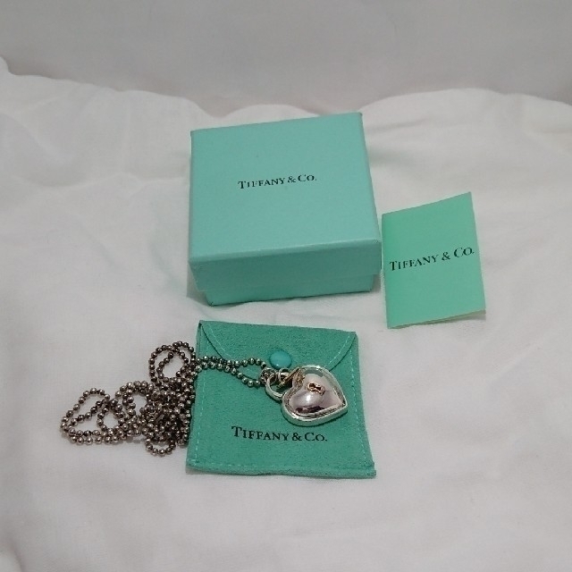 【Tiffany&Co.】ハートロックキー･ネックレス(K18･SV925)良品アクセサリー