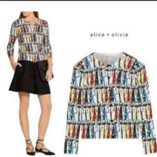 アリスアンドオリビア(Alice+Olivia)の新品未使用　alice+olivia ステイシー柄　カーディガンとセーター(アンサンブル)