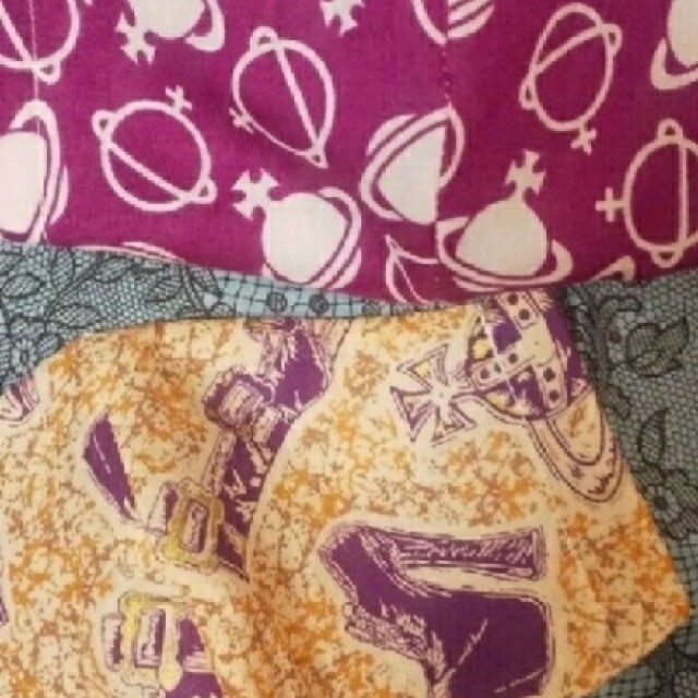 Vivienne Westwood(ヴィヴィアンウエストウッド)のシューズデザイン　オーブ総柄　ハンカチ使用　立体型Mサイズ　ヴィヴィアン ハンドメイドのファッション小物(その他)の商品写真