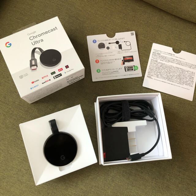 Google(グーグル)のGoogle Chromecast Ultra スマホ/家電/カメラのテレビ/映像機器(映像用ケーブル)の商品写真