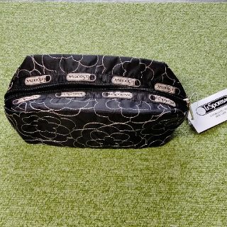 レスポートサック(LeSportsac)のレスポートサック　コスメポーチ　黒・花柄(ポーチ)